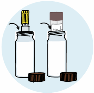 Place White & Yellow Tube In Transport Containers - image 1