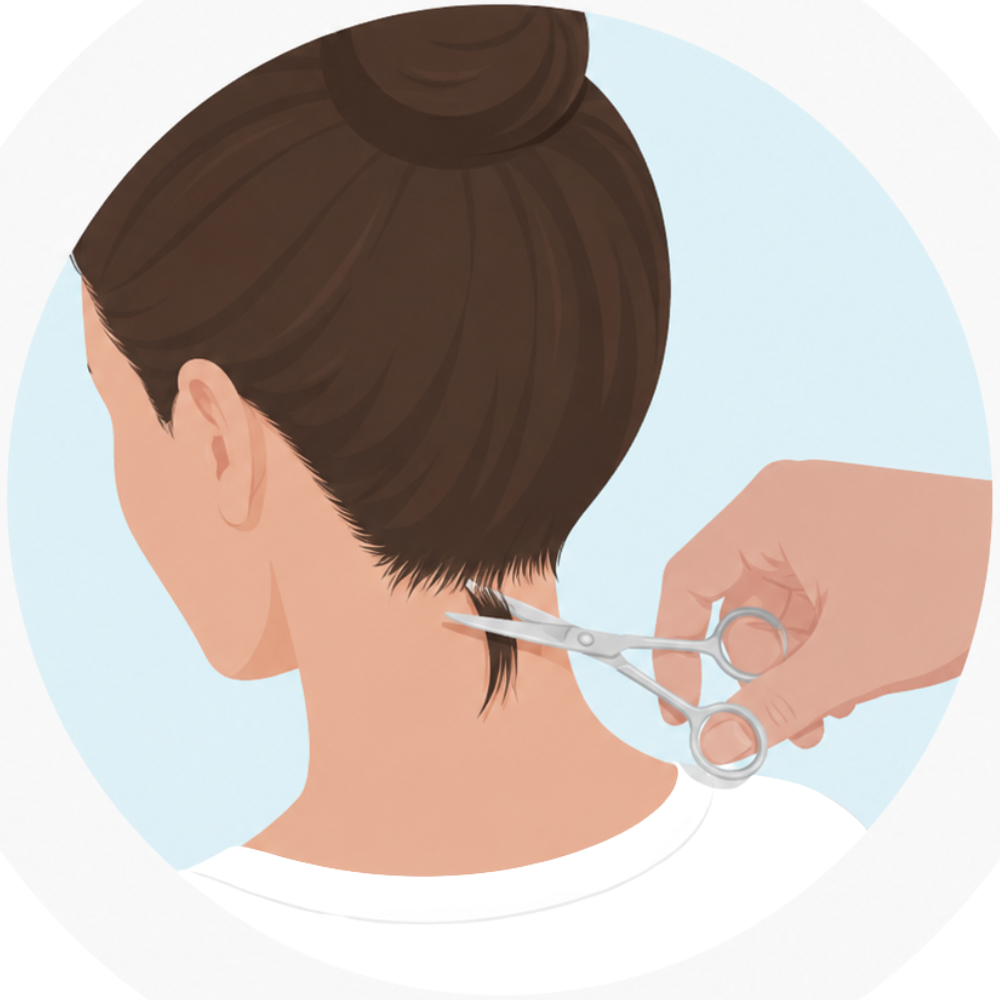 Cut hair from the nape of the neck - image 1
