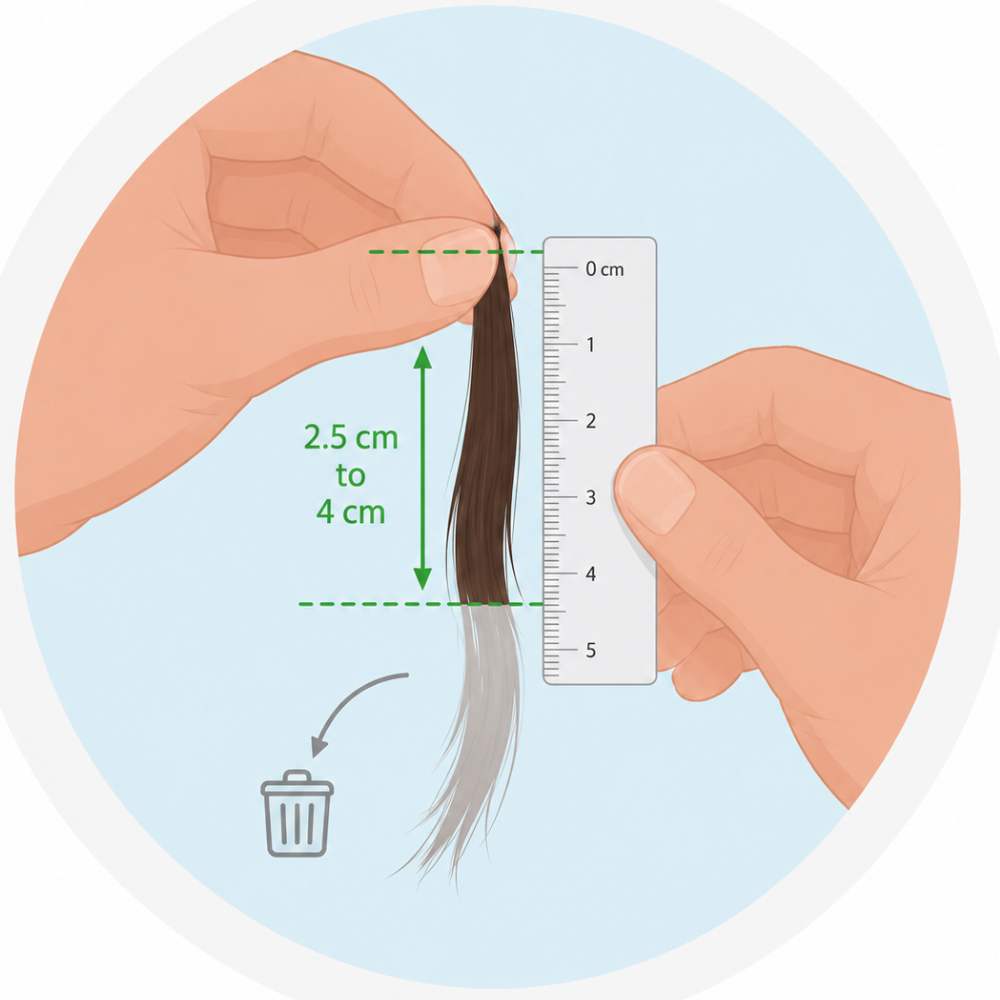 Measure the hair sample - image 1